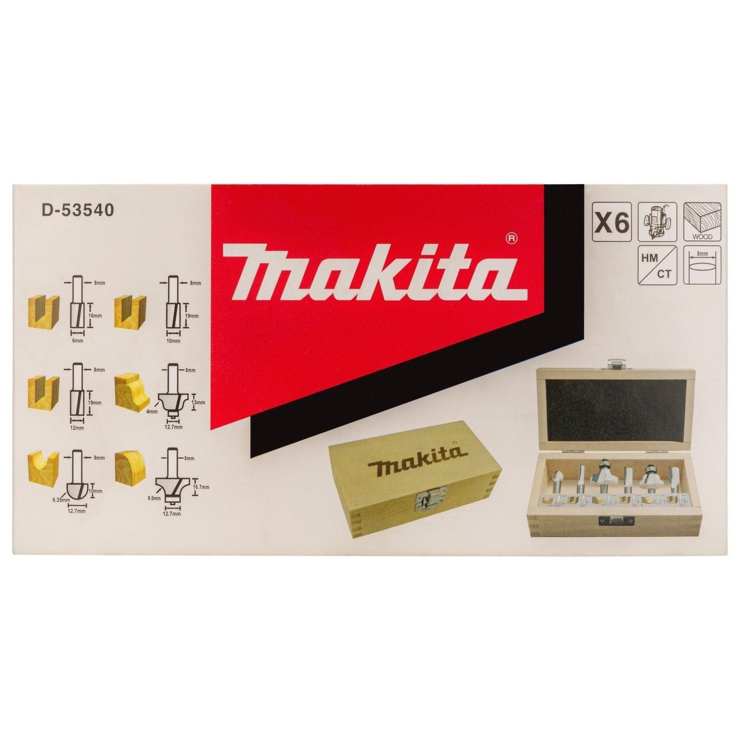 Makita D-53540 Frezenset 8mm 6-delig