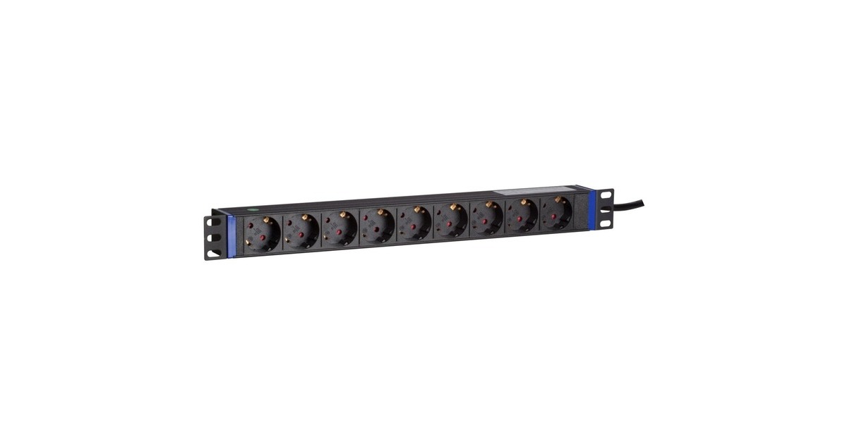 DSI19 inch 9 voudige stekkerdoos stekkerdoos  (Zwart)