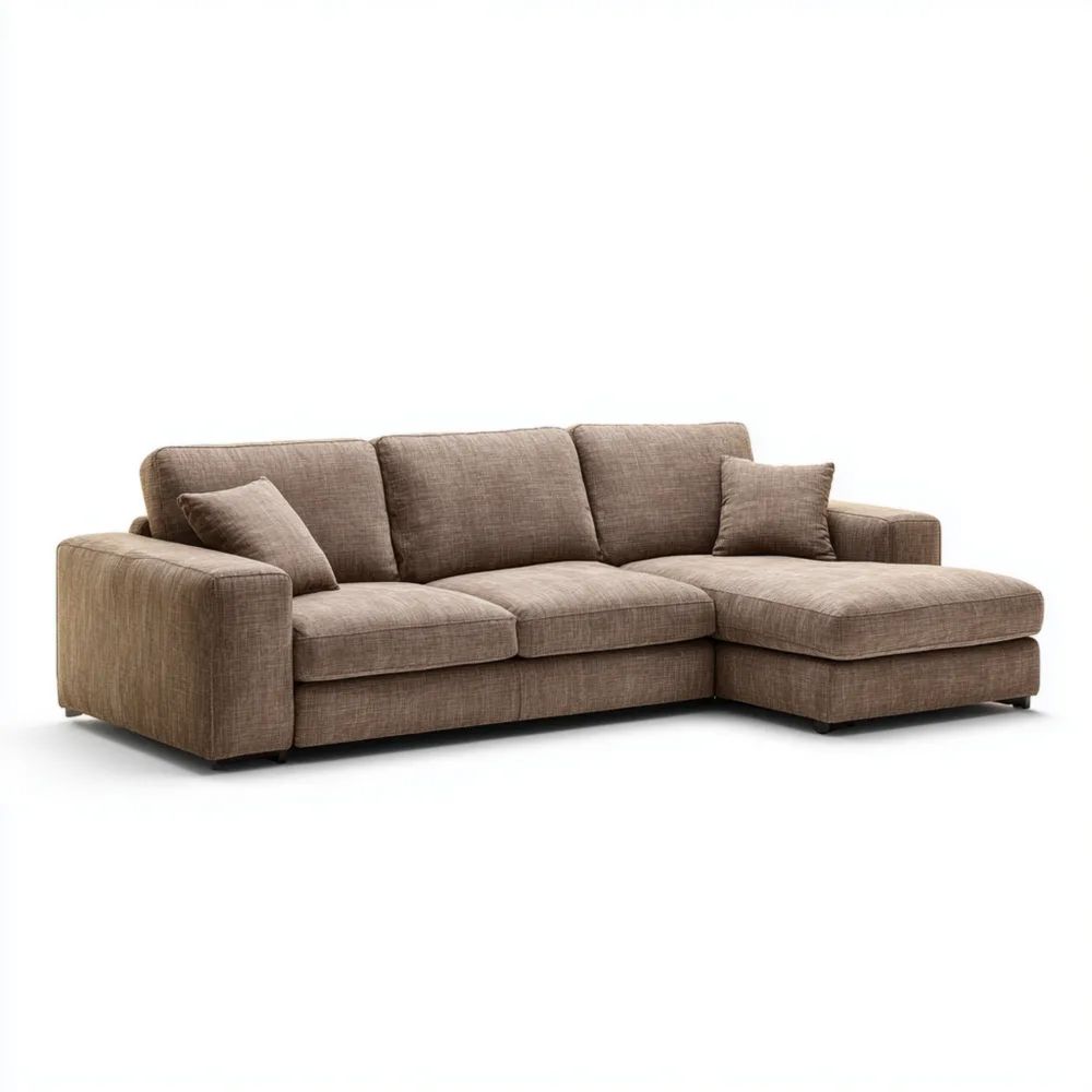 Ecksofa Stoff 280x160x85 cm - Braun - Modernes Design