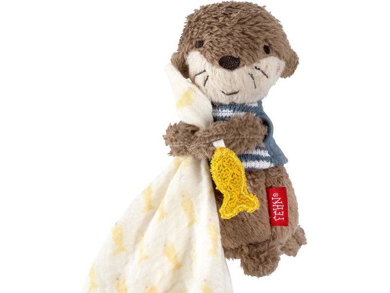 fehn Schmusetuch Musselin Otter Spielkamerad und Stofftier-Schnuffeltuch für Babys