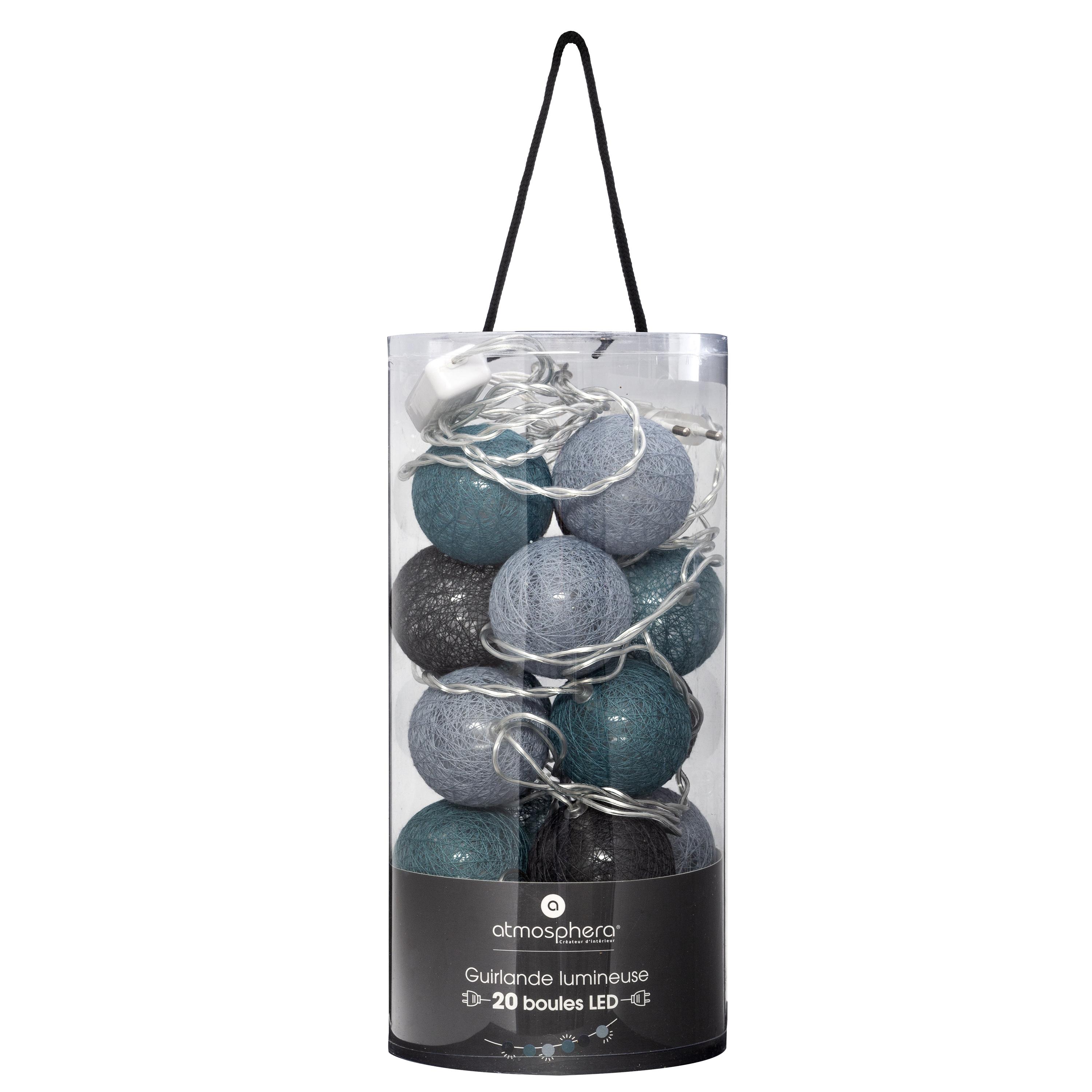 GUIRLANDE LED SECTEUR 20 BOULES TROPI D.6CM