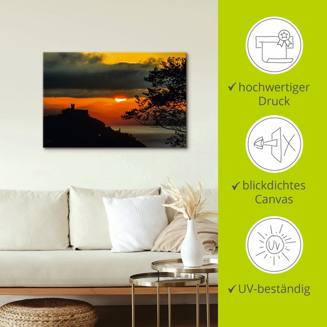 Artland Leinwandbild »Sonnenuntergang San Sebastian Donostia« Sonnenaufgang & -untergang 1 Stk. tlg. auf Keilrahmen gespannt
