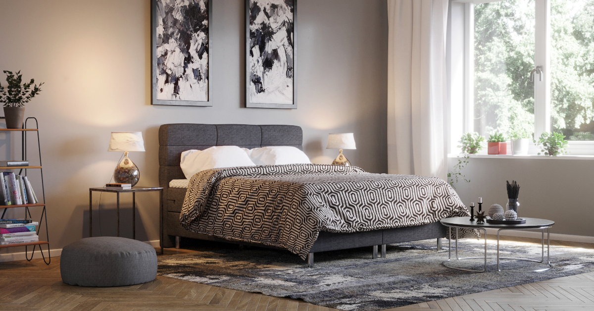 Boxspringbett MIDNIGHT 180 x 200 cm grau