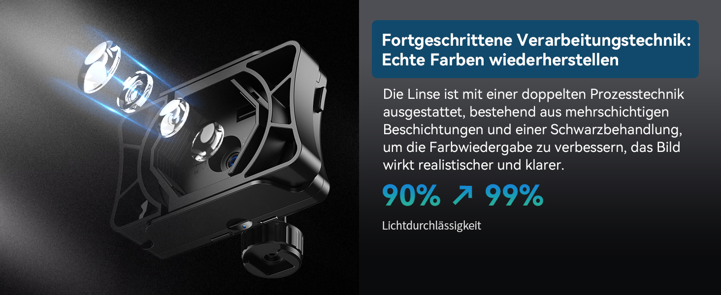 WiFi Digitales Elektronisches Okular Stillauflösung 2MP (23–50 mm) Farb-CMOS Teleskop / optisches Teleskop   Mikroskop in Schwarz