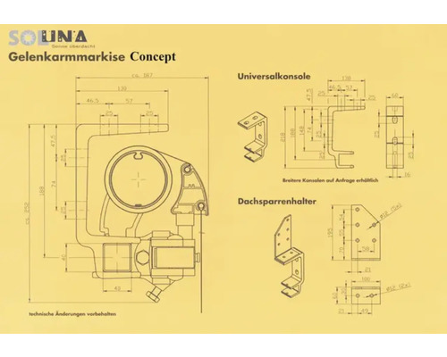 SOLUNA knikarmzonnescherm Trend 2,5x2 Stoffen design D420 Frame zilver geanodiseerd incl. zwengel