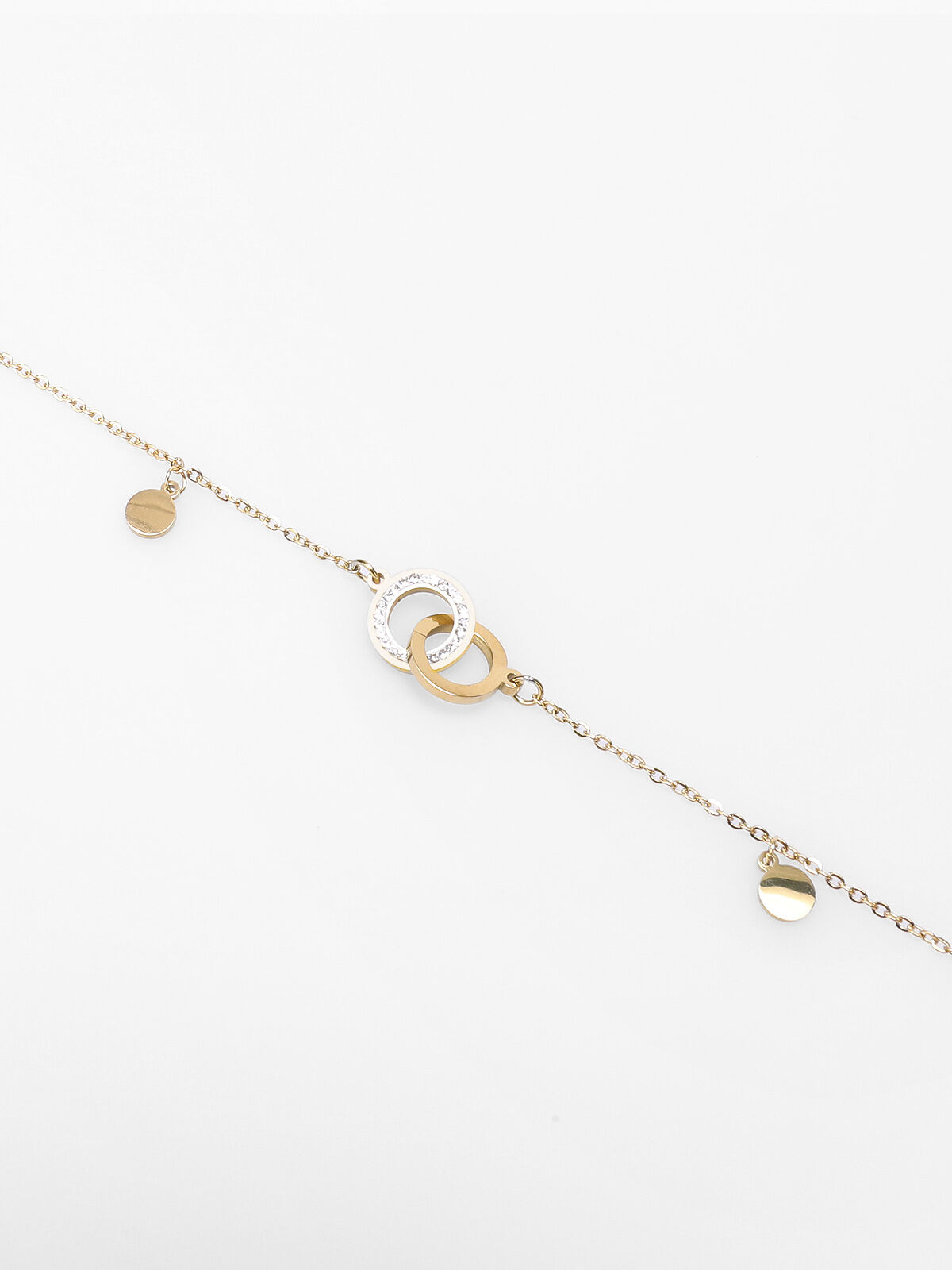 Chaine de cheville à boucles entrecroisées- Doré