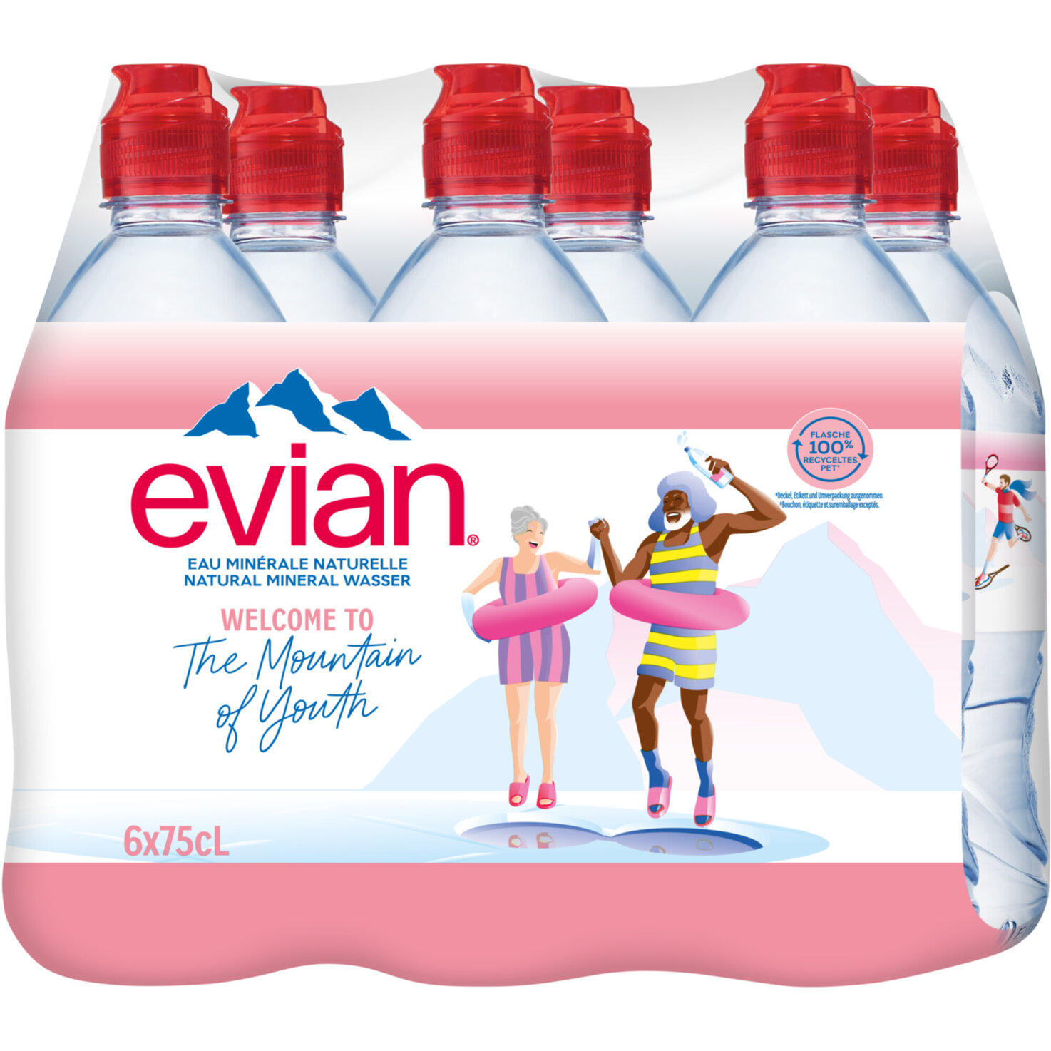 evian Mineralwasser ohne Kohlensäure 6x75cl -450cl