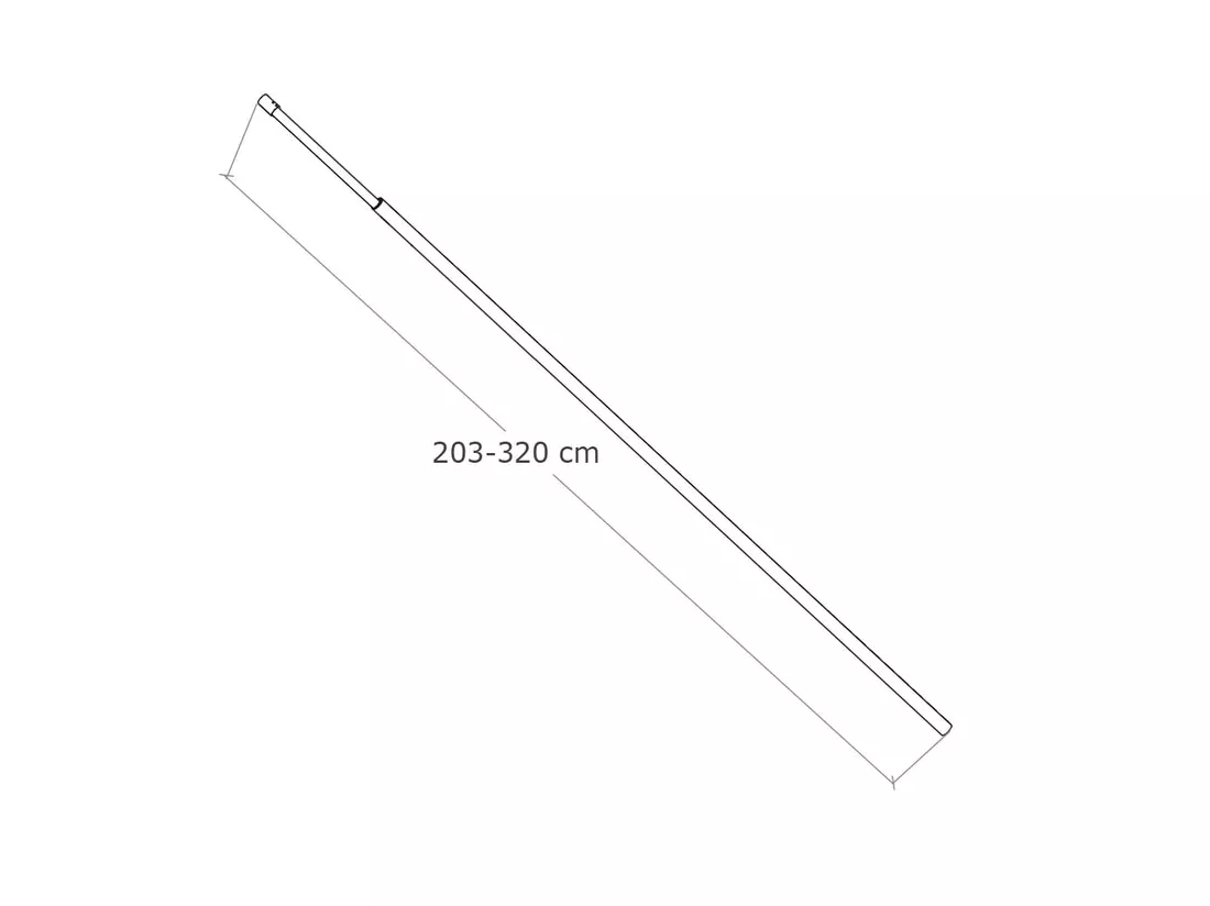 Paroi de douche à l'italienne 120x200cm avec barre de fixation au plafond 203-320cm - Chromé - Verre 8mm trempé transparent