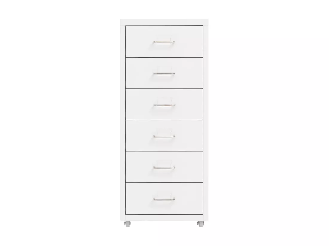 Classeur mobile Blanc 28x41x69 cm Métal