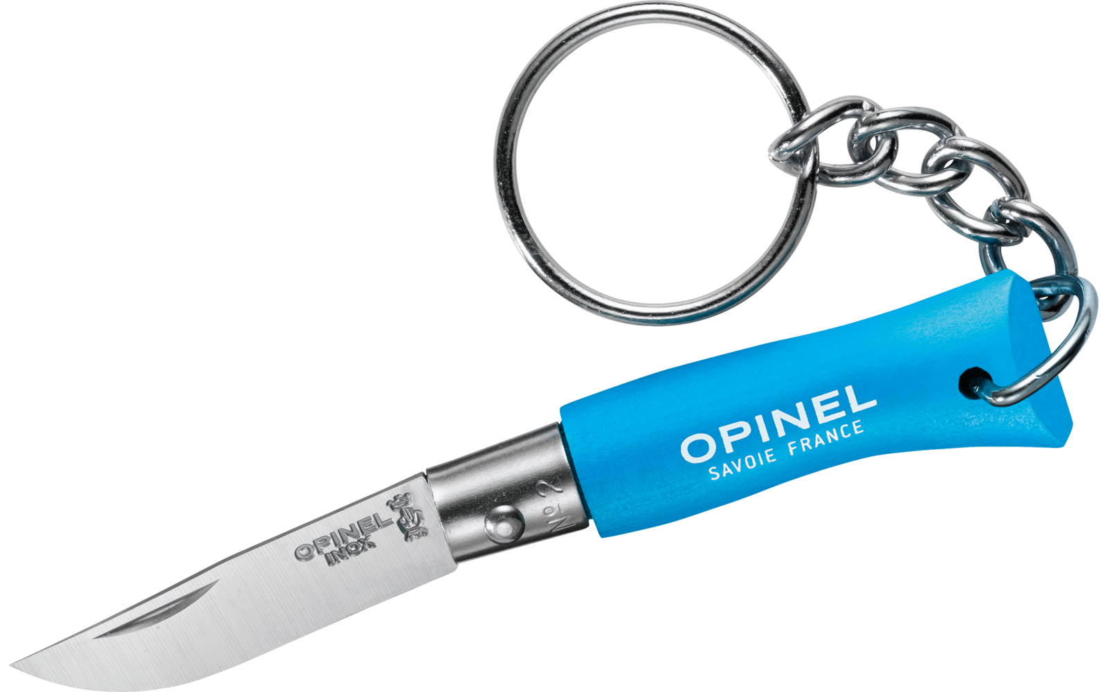Opinel N°02 Colorama Taschenmesser mit Schlüsselanhänger Klingenlänge 3,5 cm anisgrün