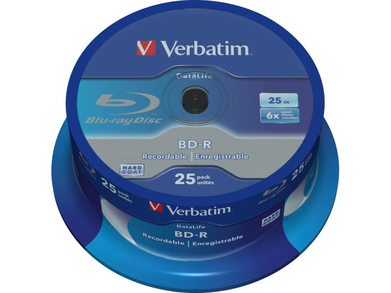 Verbatim BD-R 25 GB, Spindel (25 Stück) 25er-Spindel BD-R-Medien