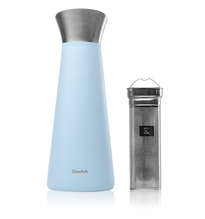 Carafe Isotherme 1L-Avec filtre - QWETCH Bleu Pastel