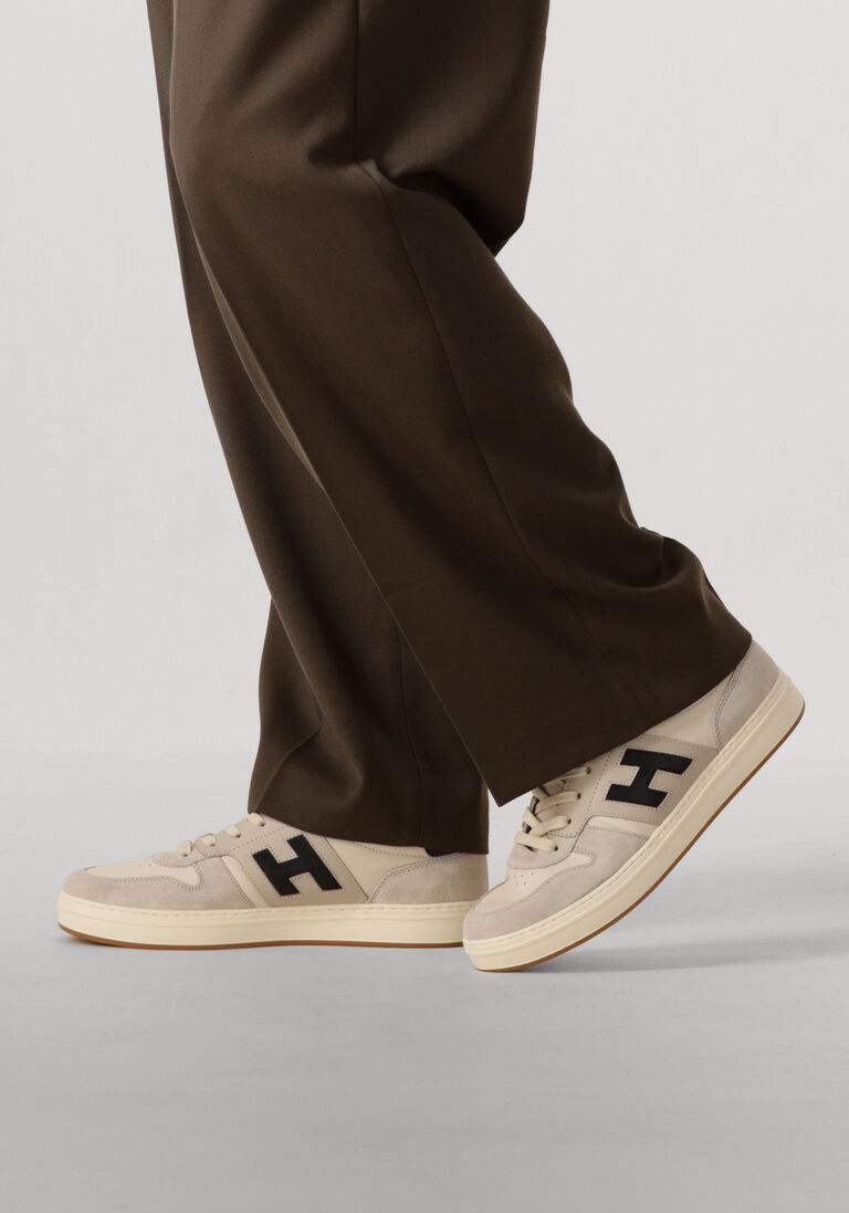 beige hogan lage sneakers h668 allacciato h banda