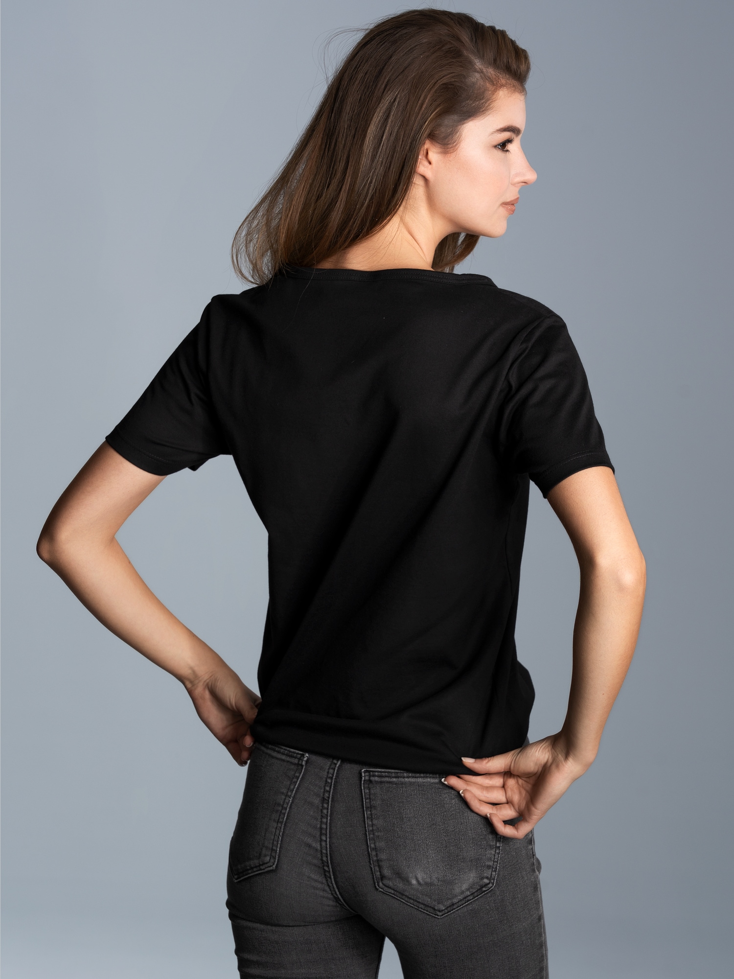 V-Shirt Slim Fit Schwarz