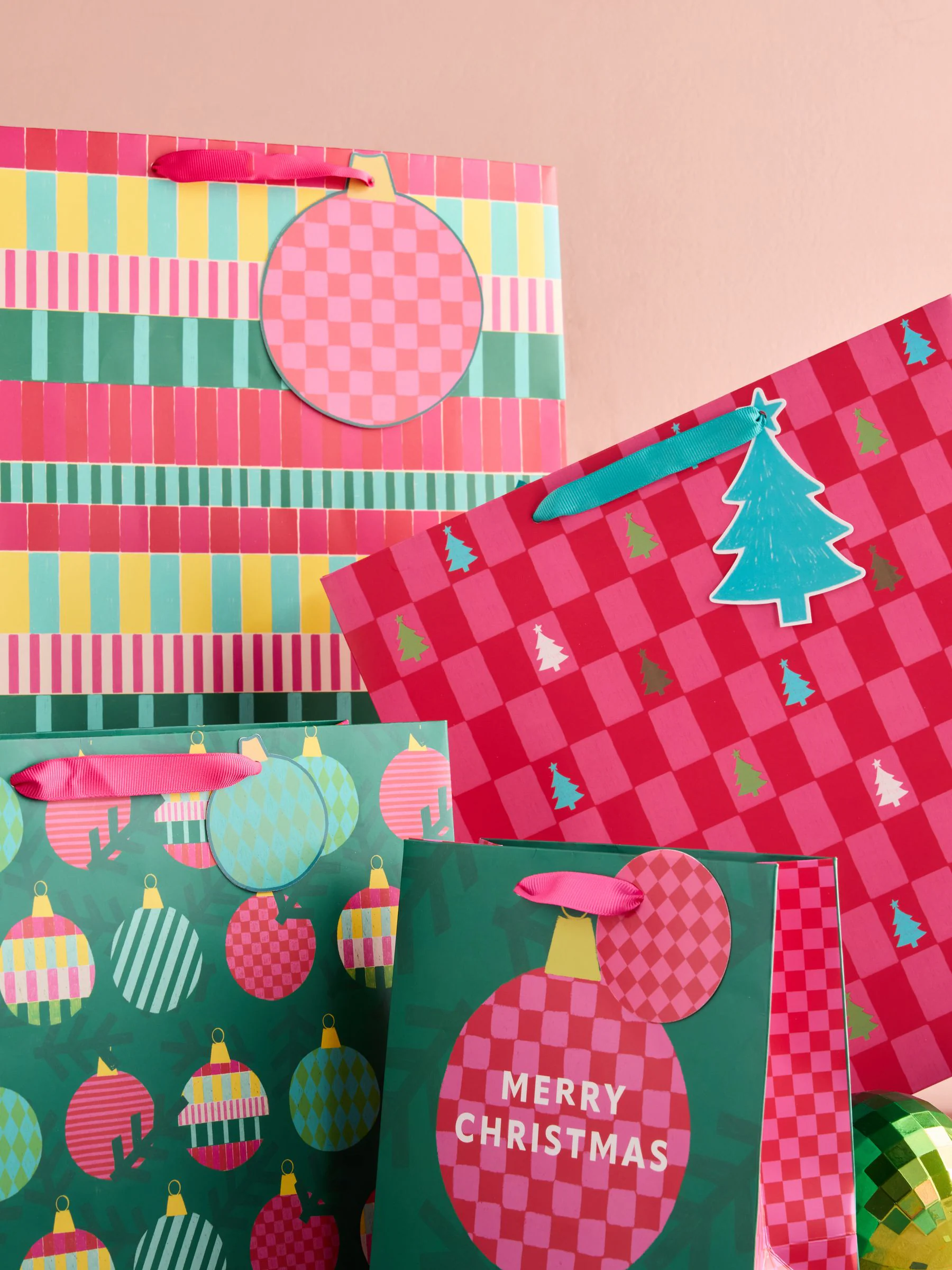 Cadeautassen met kerstmis-print