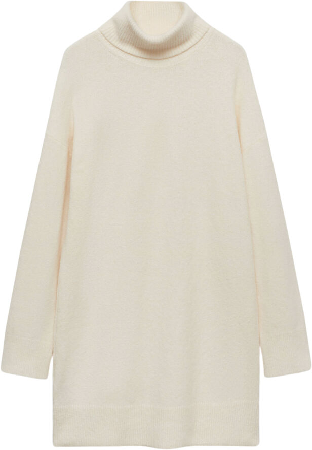 MANGO Short turtleneck knitted dress Light beige