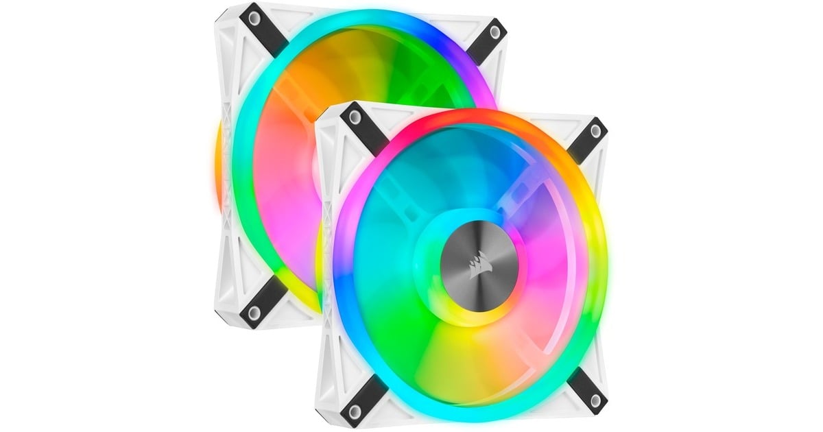 CorsairiCUE QL140 RGB case fans  (Wit, 2 stuks, 140 x 140 x 25 mm, PWM)