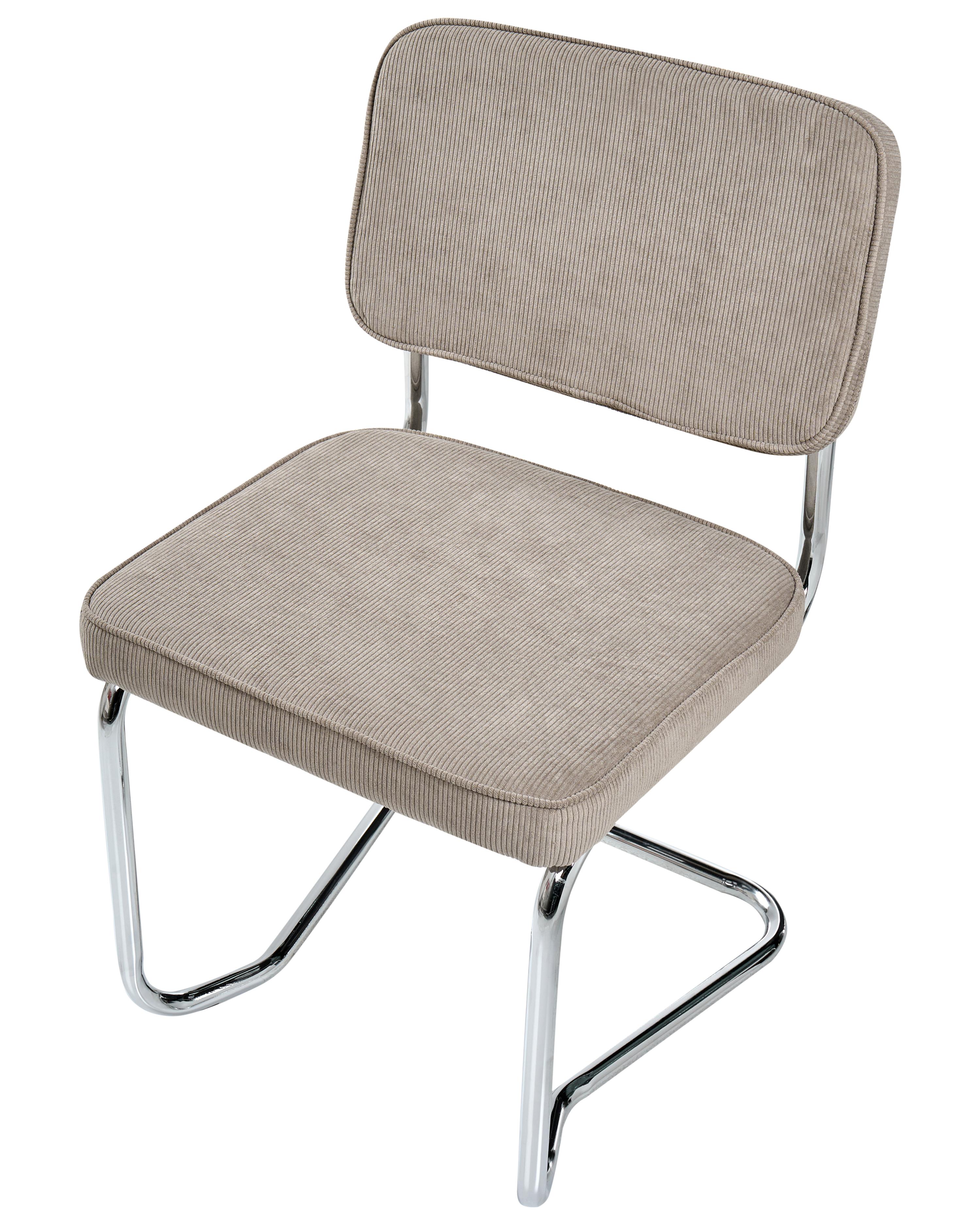 Set van 2 eetkamerstoelen IRWIN Corduroy Taupe