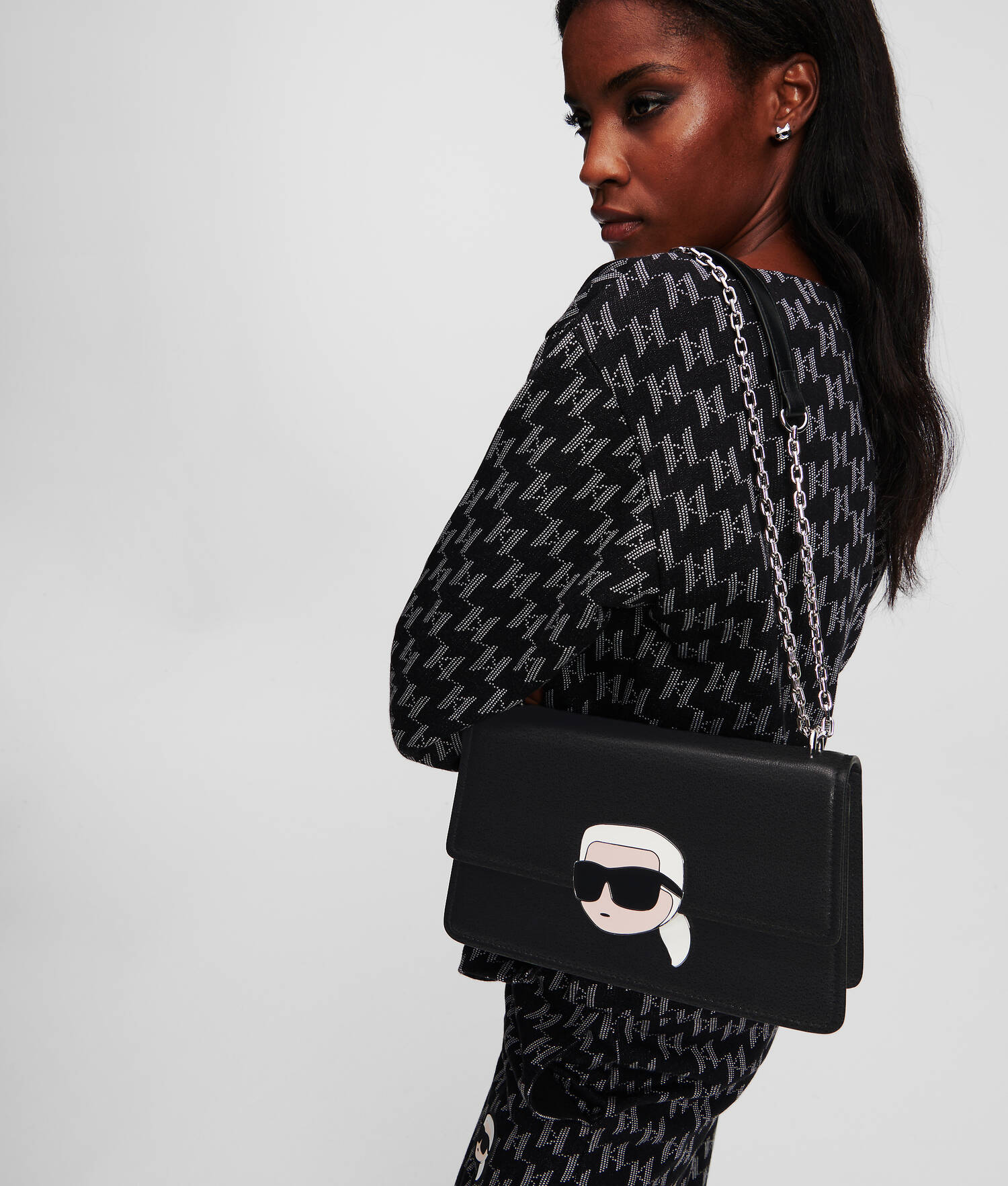 SAC PORTÉ ÉPAULE IKON GRAINÉ - Noir