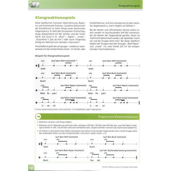 Helbling Verlag Rhythmus aus der Schultasche