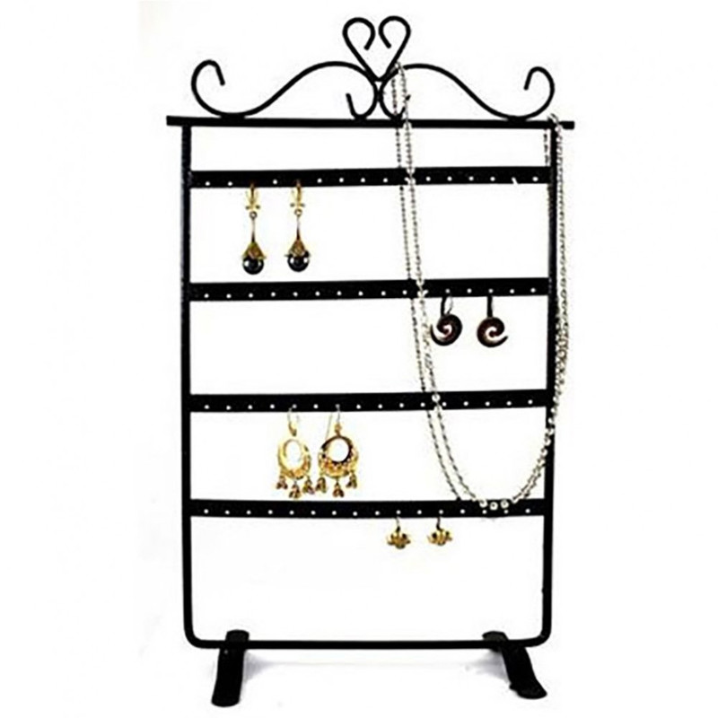 Porte bijoux porte boucle d'oreille cadre baroque (32 paires) Noir