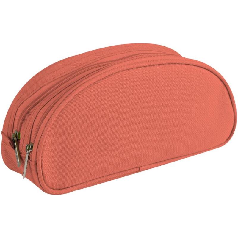 Trousse textile ovale 2 compartiments 22 x 8 x 10 cm, 4 couleurs assorties - Assortis