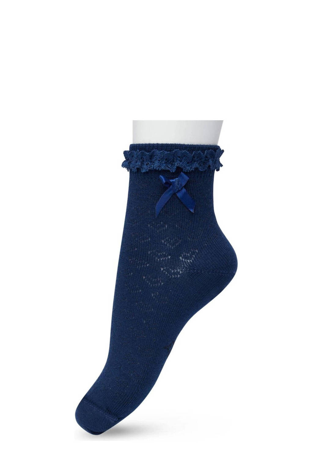 Bonnie Doon sokken met sierrand donkerblauw