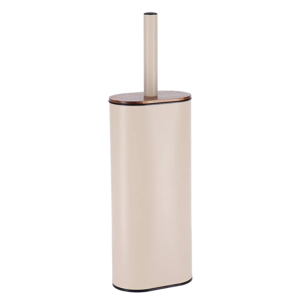 BROSSE WC METAL OVALE SILICONE PLAT ACACIA BEIGE