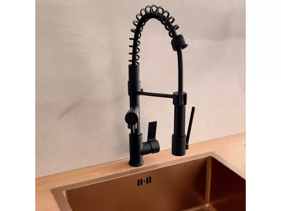Big Hotto mitigeur évier à douchette mobile noir - Essebagno