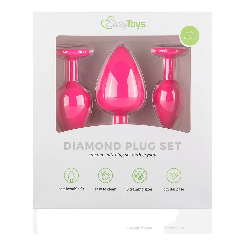 EasyToys Silicone Diamond Butt Plug Set