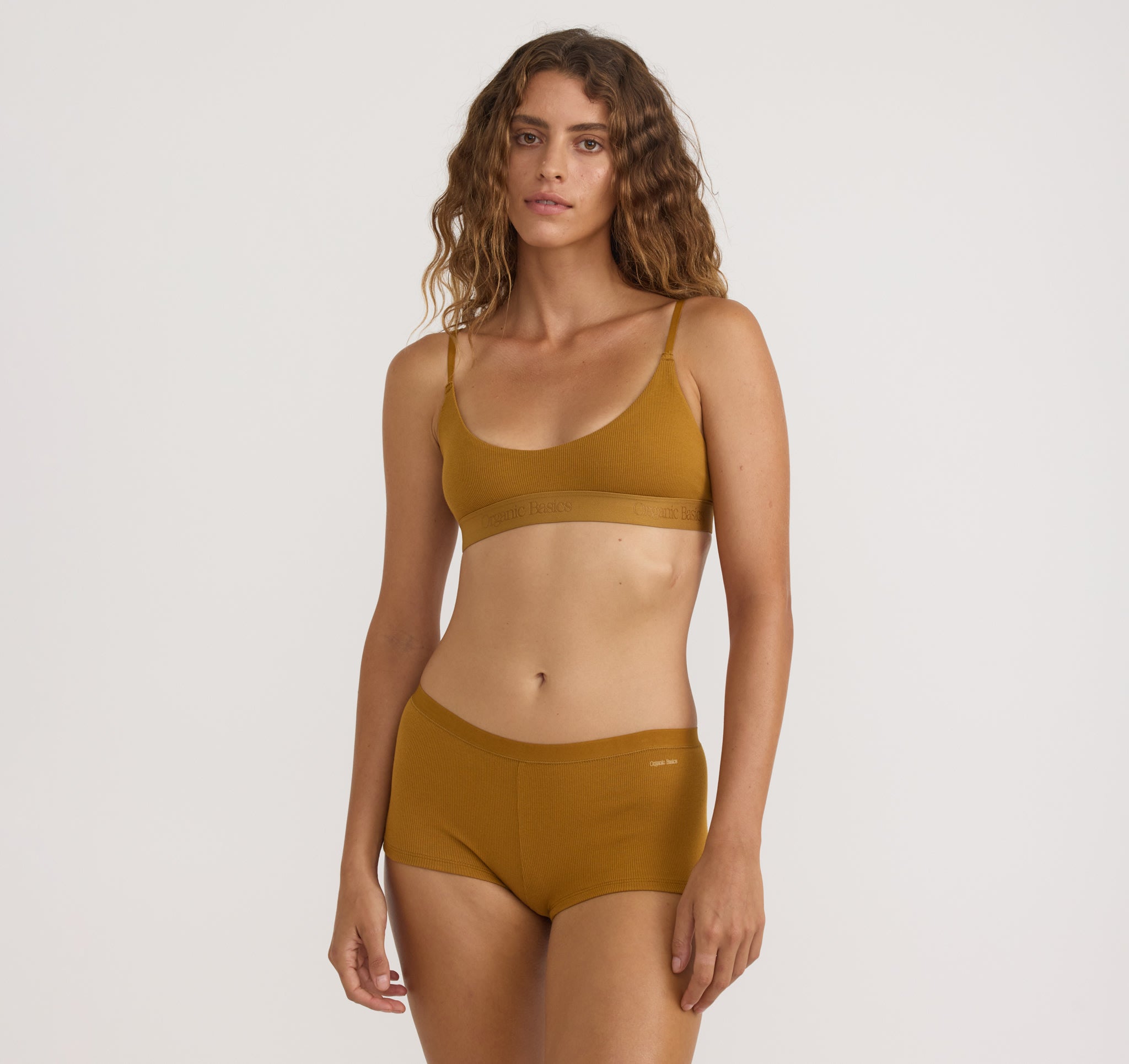 ORGANIC COTTON<br>Core Rib Open Back Scoop Bralette