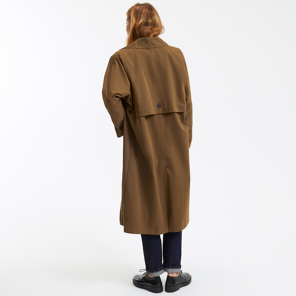 COLEÇÃO LA REDOUTE<br>Trench coat longo oversized com fileira dupla de botões