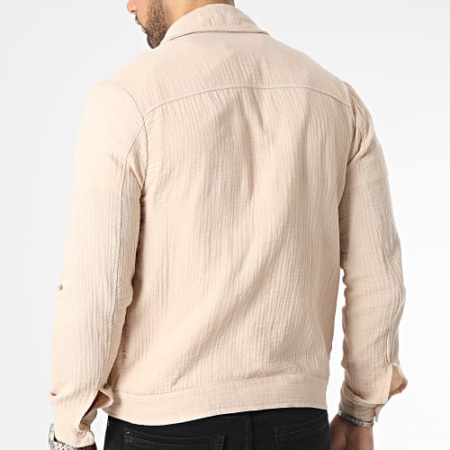 Chemise Manches Longues Beige