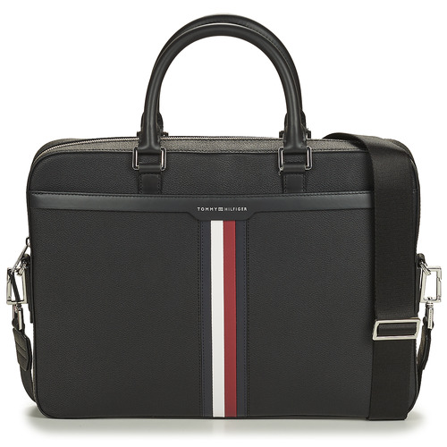 Tommy Hilfiger - TH COATED CANVAS COMPUTER BAG - Noir