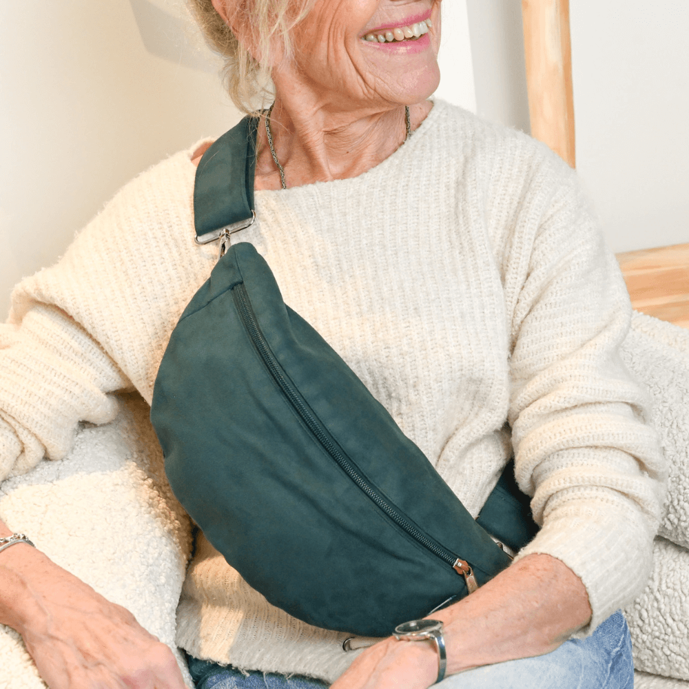Sac Banane Suédine Vert Foncé