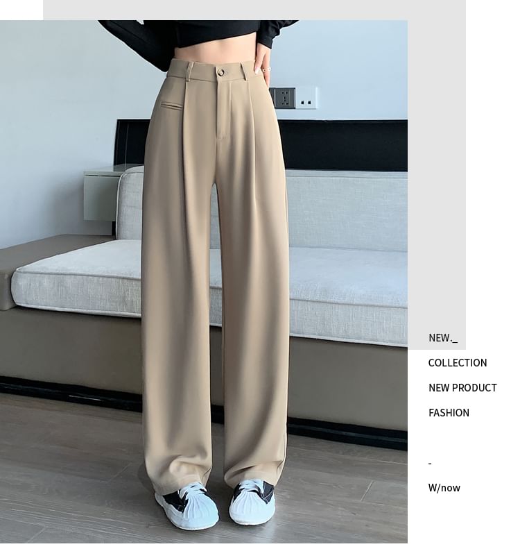 Strawolf - Hoge taille effen wijde broek