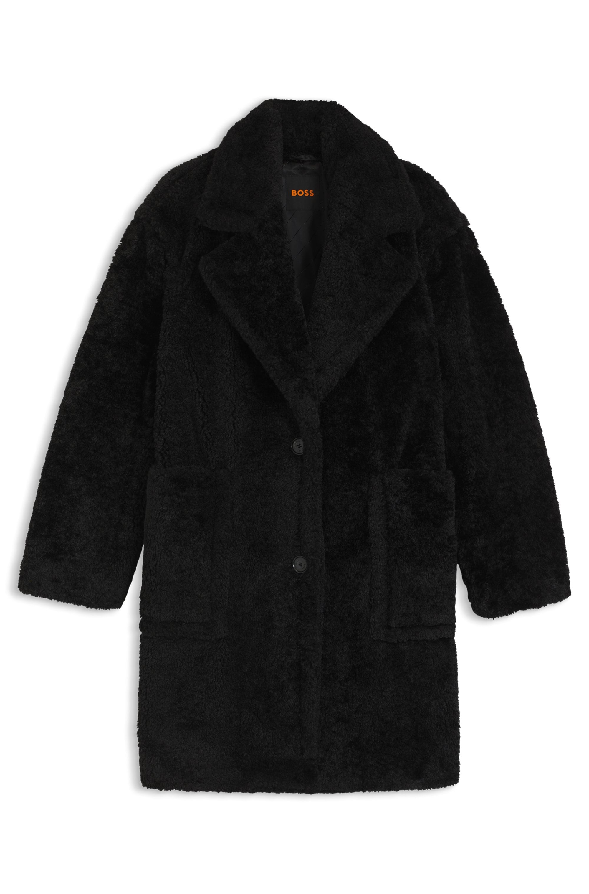 BOSS ORANGE Kurzmantel »Catedy Premium Damenmode«, aus softem Teddy, Relaxed Fit