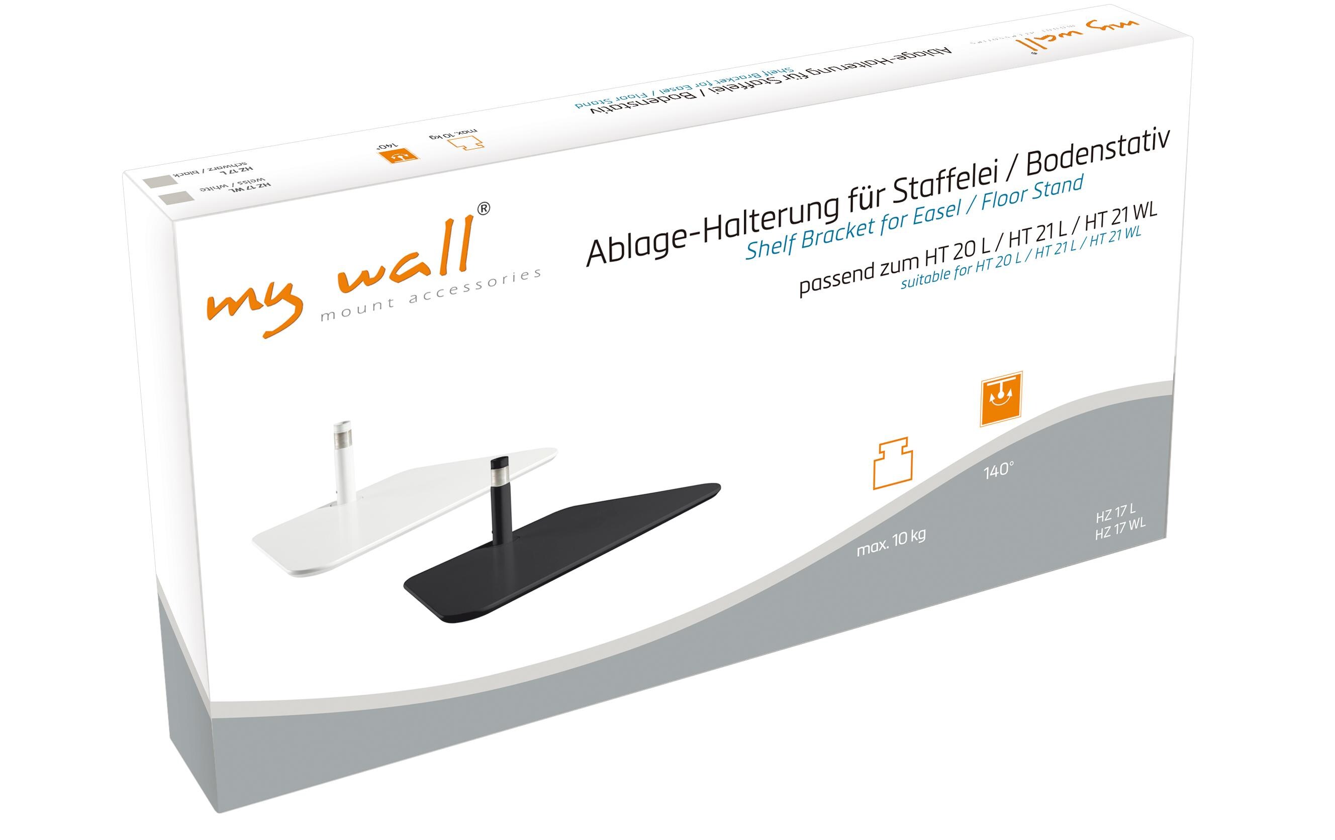Ablage My Wall HZ17 SchwarzAblage-Halterung für Staffelei / Bodenstativ passendes Zubehör für HT 20 L / HT 21 L
