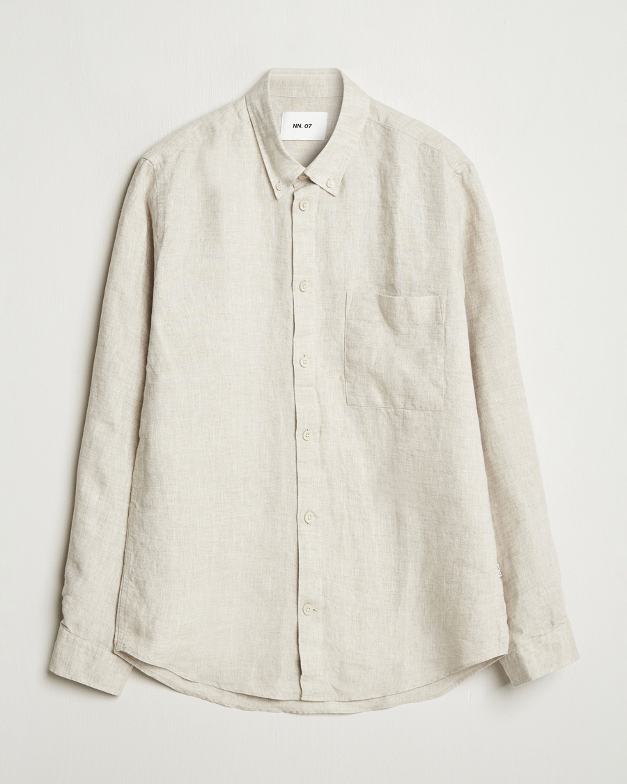 NN07 Arne Linen Button Down Shirt Oat