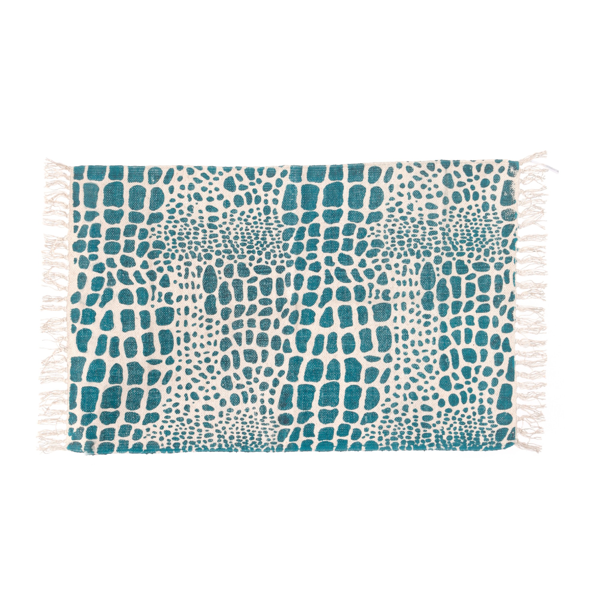 Mini-Rug 'Lonar', weiß, blau, T 60 cm, B 90 cm von fischer's lagerhaus