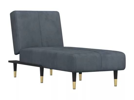 Prolenta Premium - Chaise longue gris foncé velours