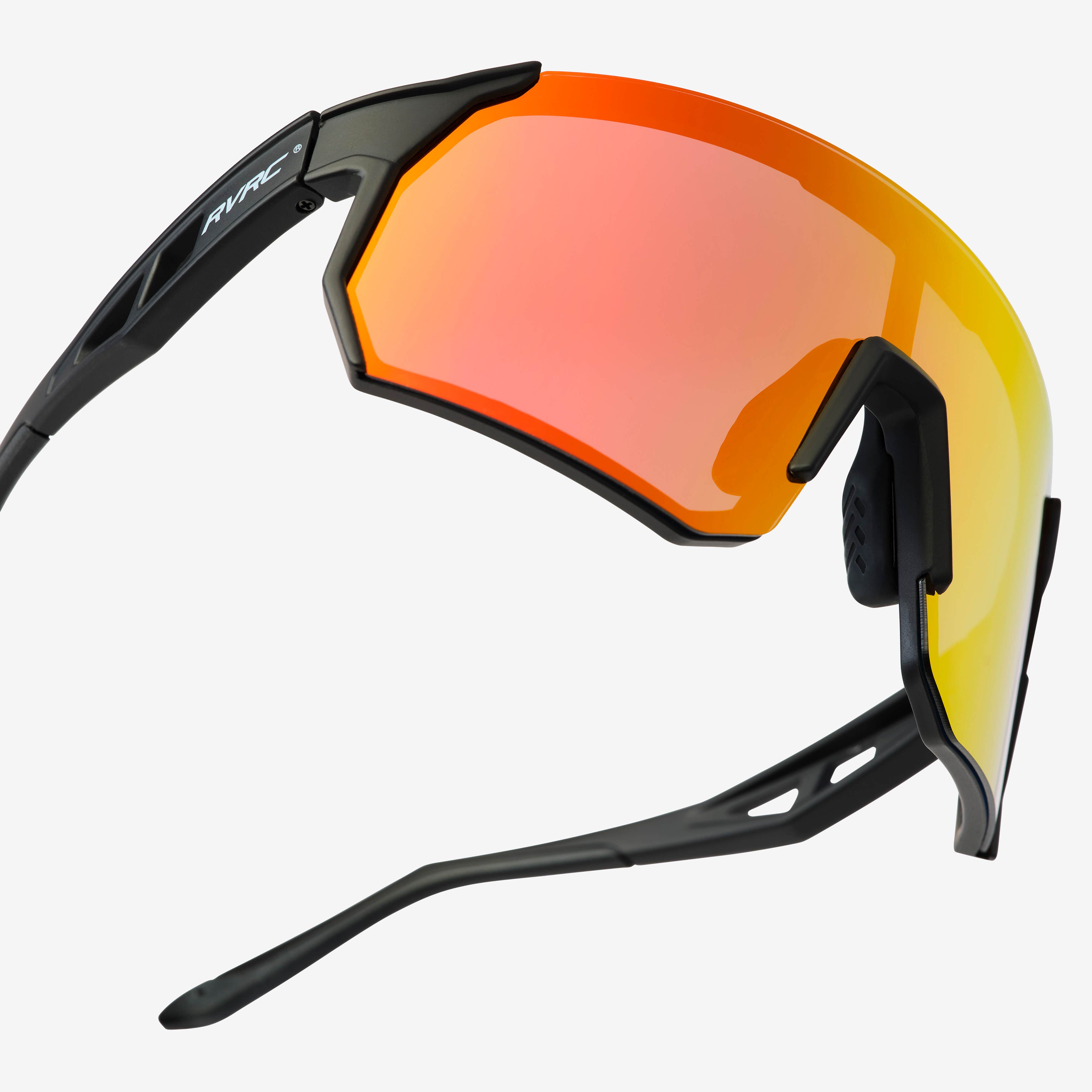Castor Polarized Sports Sunglasses  Black/Red Gold