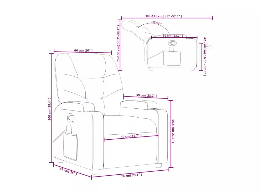 Fauteuil de massage inclinable rouge similicuir