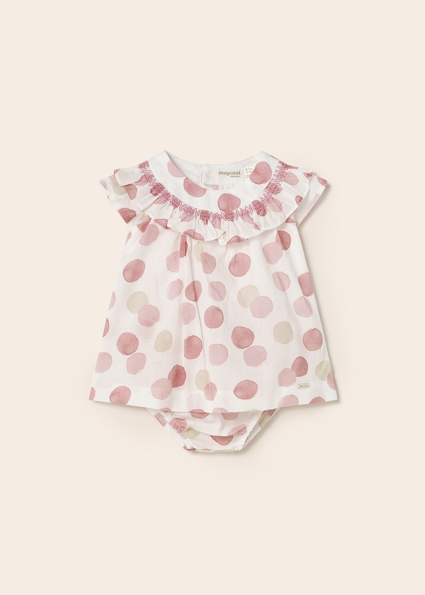 Vestido formal estampado com capa para fralda para recém-nascido