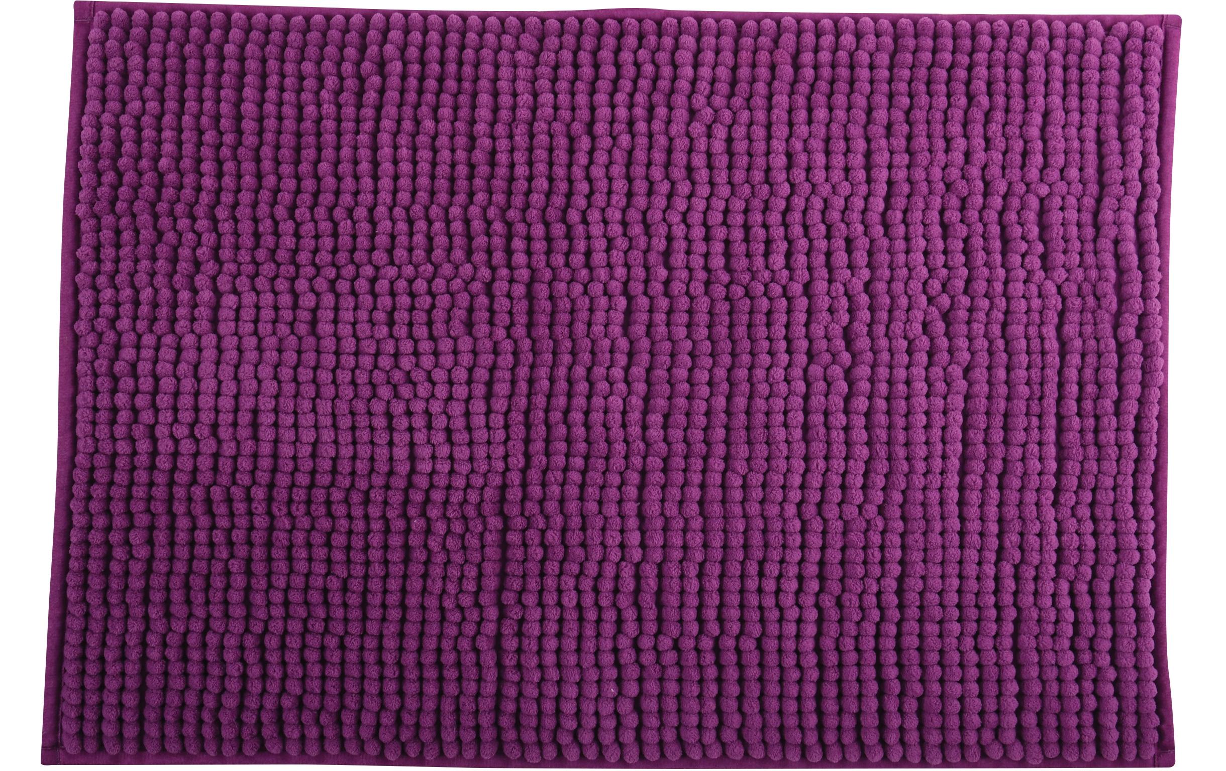 Badteppich Chenille 60 x 90 cm, ViolettBadematte mit rutschfester Unterseite