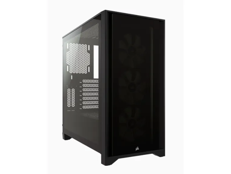 CORSAIR | iCUE 4000X RGB – Miditower - ATX - ingen strømforsyning - Sort - USB/Lyd