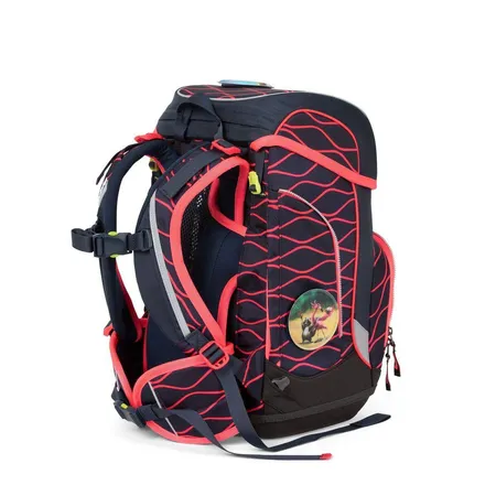 ergobag CUBO Schulrucksack-Set LUMI Edition WellenreitBär, 5-teilig
