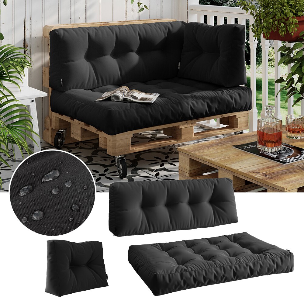 Vicco Palettenkissen-Set Ohio Anthrazit 3 Teile