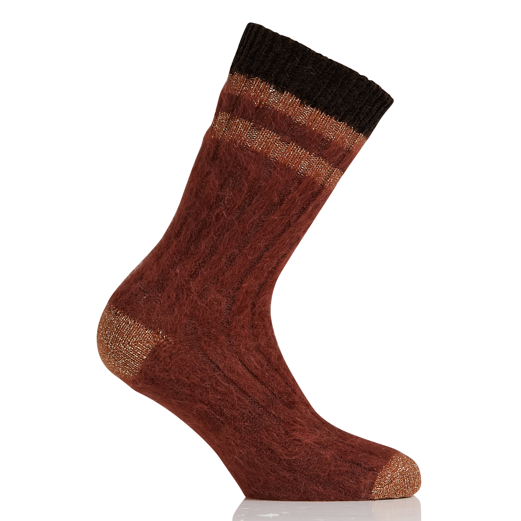 JOSHI - Chaussettes à côtes larges | Marron