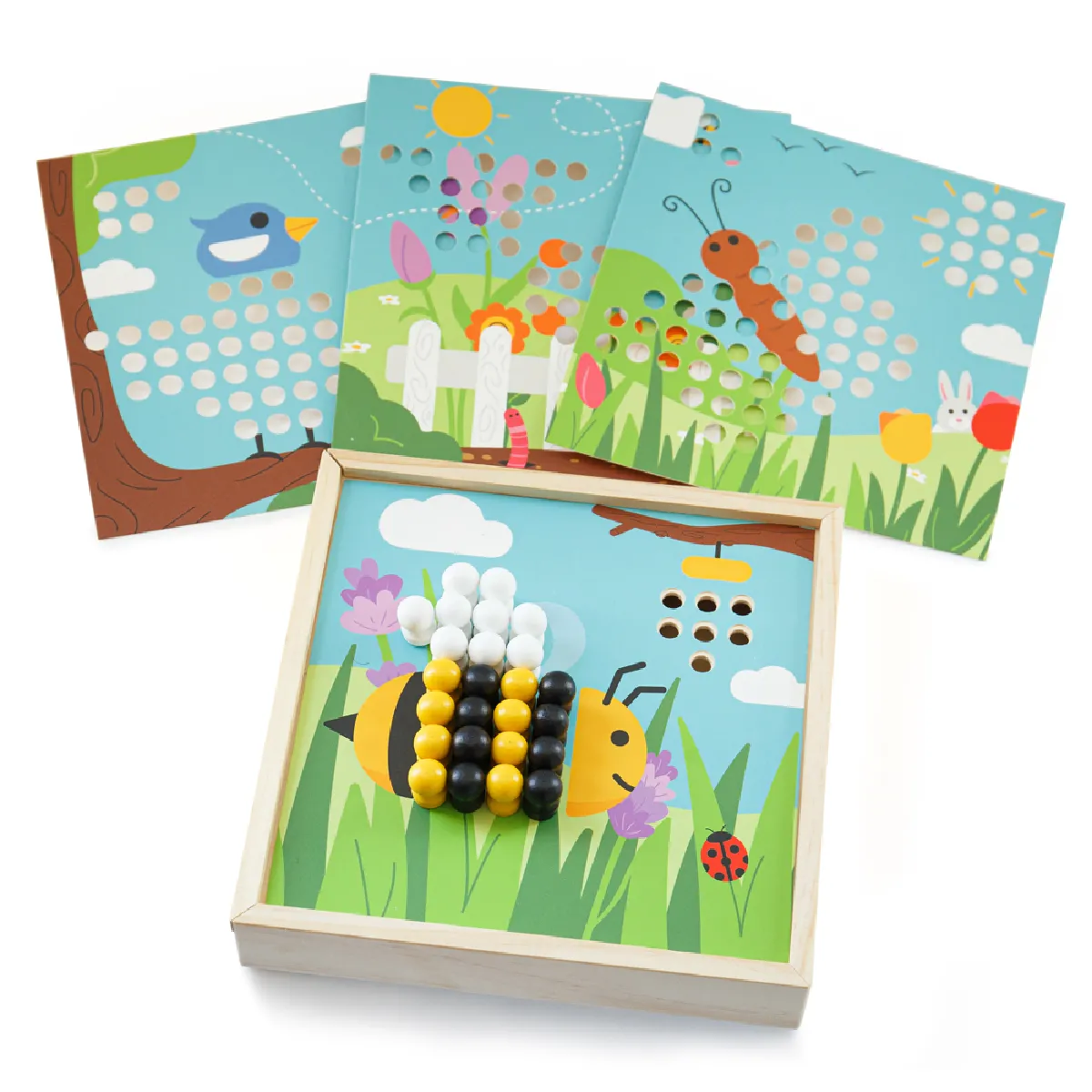 Bigjigs Toys Bigjigs Tableau perforé art jardin